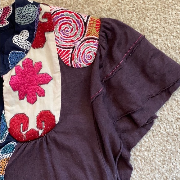 Flowy Anthropologie One September Embroidered Top - Picture 6 of 9